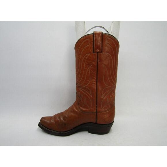 Justin Mens Size 7 D Brown Leather Cowboy Western Boots main image 6